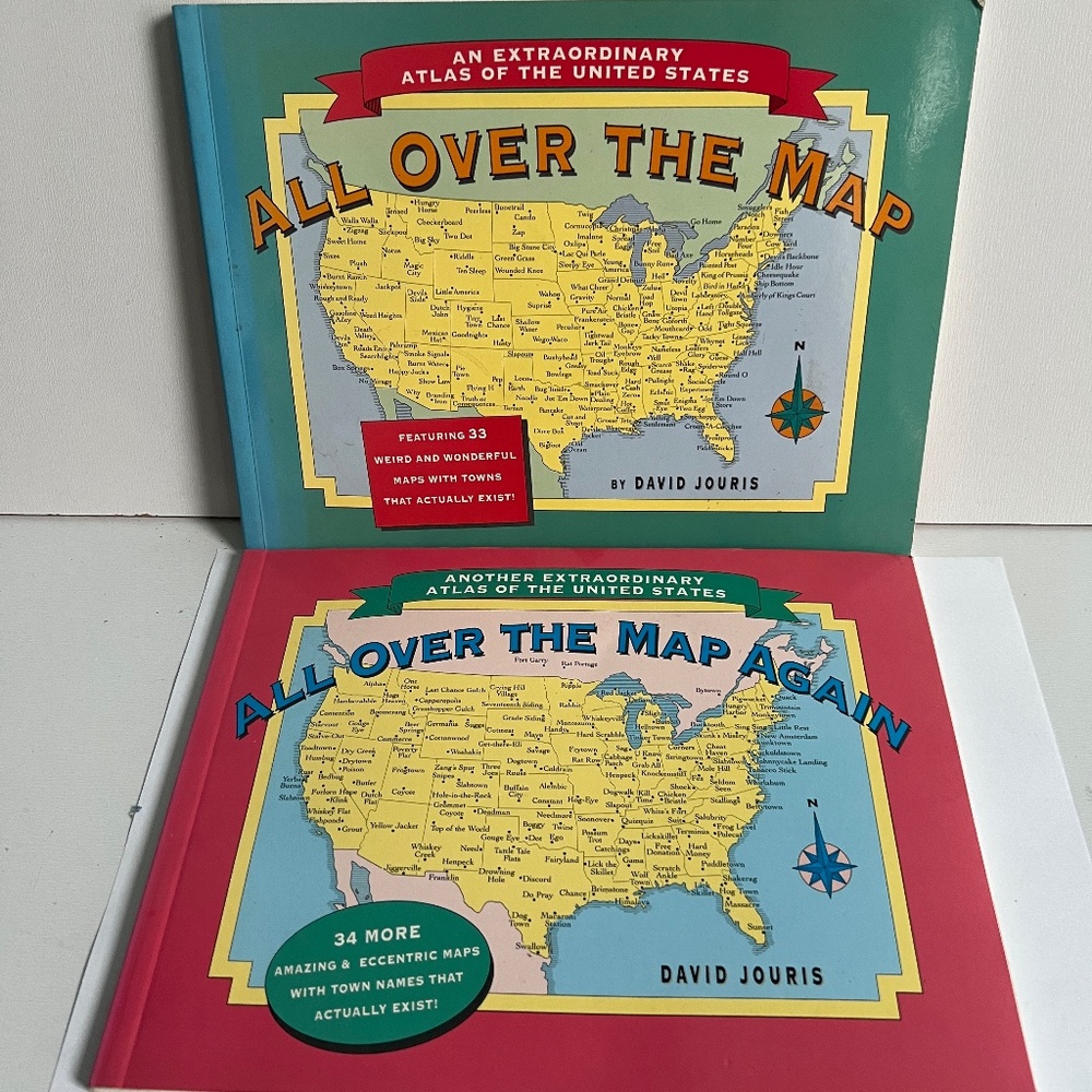 Quirky USA Books “ALL OVER The Map and ALL OVER THE MAP AGAIN 2”BOOK BUNDLE